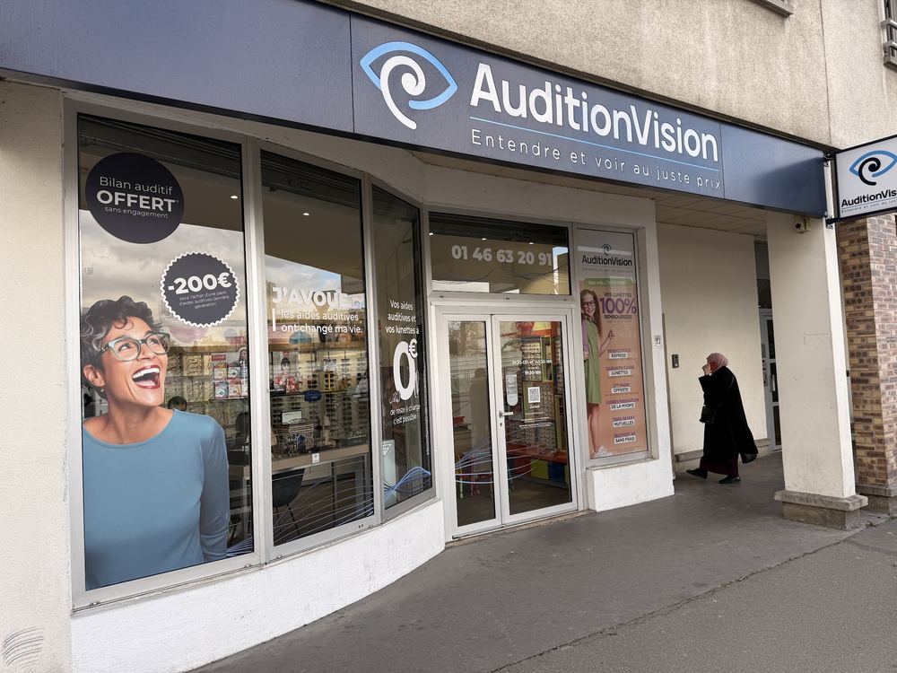 La devanture du centre AuditionVision, 20 rue de Verdun à Bagneux