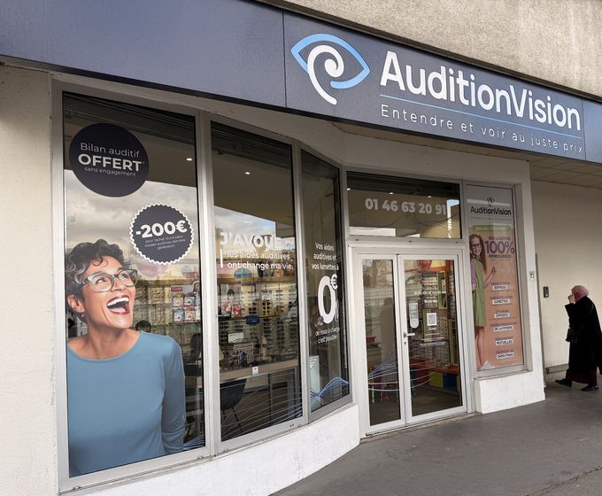 La devanture du centre AuditionVision, 20 rue de Verdun à Bagneux